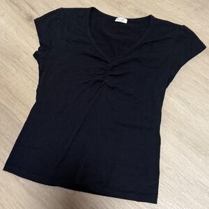 John Galt Black Scrunch Tee